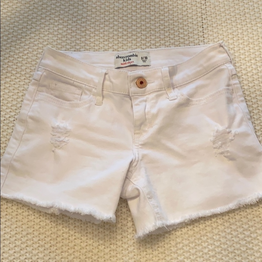 Abercrombie kids white jean shorts size 9/10